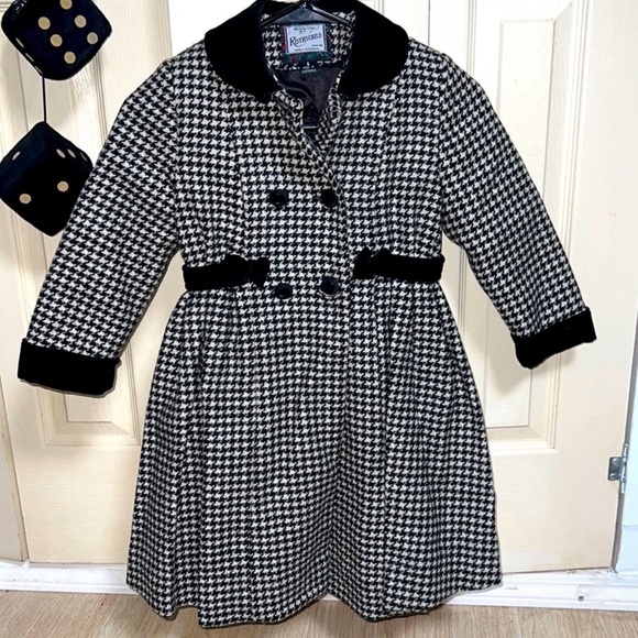 Rothschild Other - 🤍ROTHSCHILD COAT HOUNDSTOOTH BLACK OFF WHITE WOOL VINTAGE SIZE 5🤍